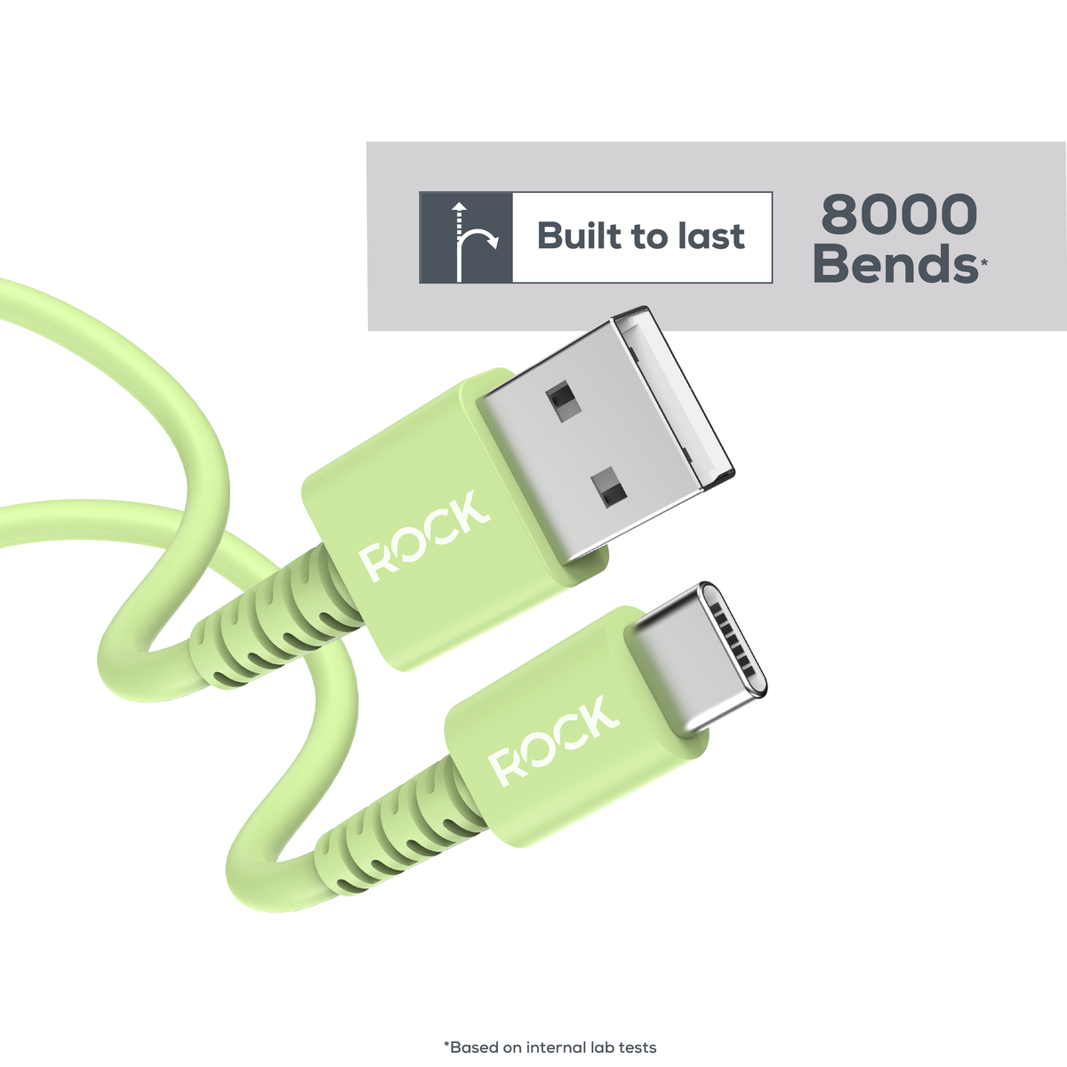Rock Go Power 1 Metre USB to USB-C Charge & Sync Cable, 15W Sage
