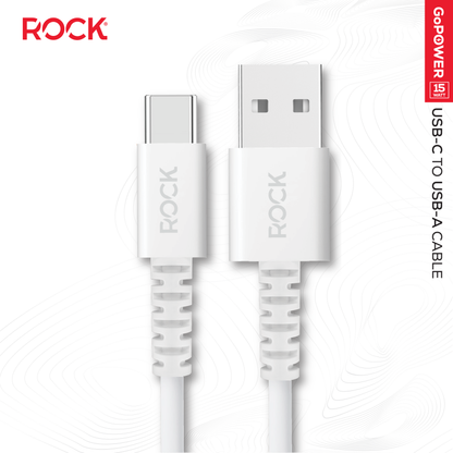 Rock Go Power 1 Metre USB to USB-C Charge & Sync Cable, 15W White