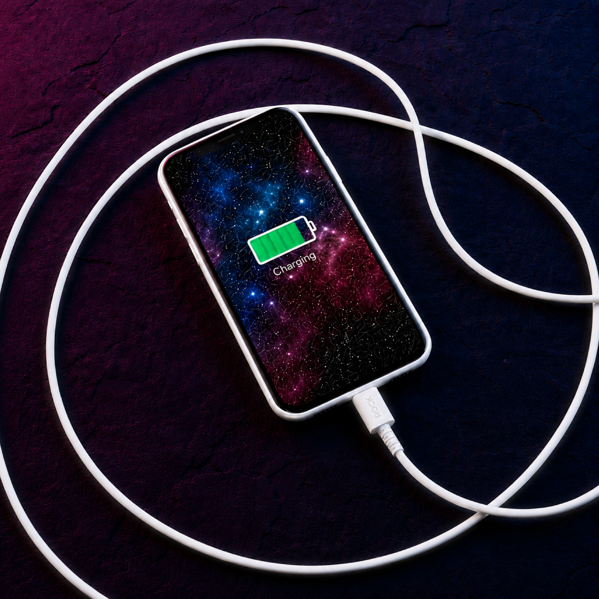 Rock Go Power 3 Metre USB to USB-C Charge & Sync Cable, 15W White