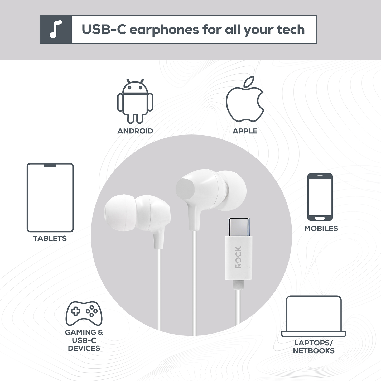 Rock GoWired Comfort USB-C Earphones With In-Line Controller